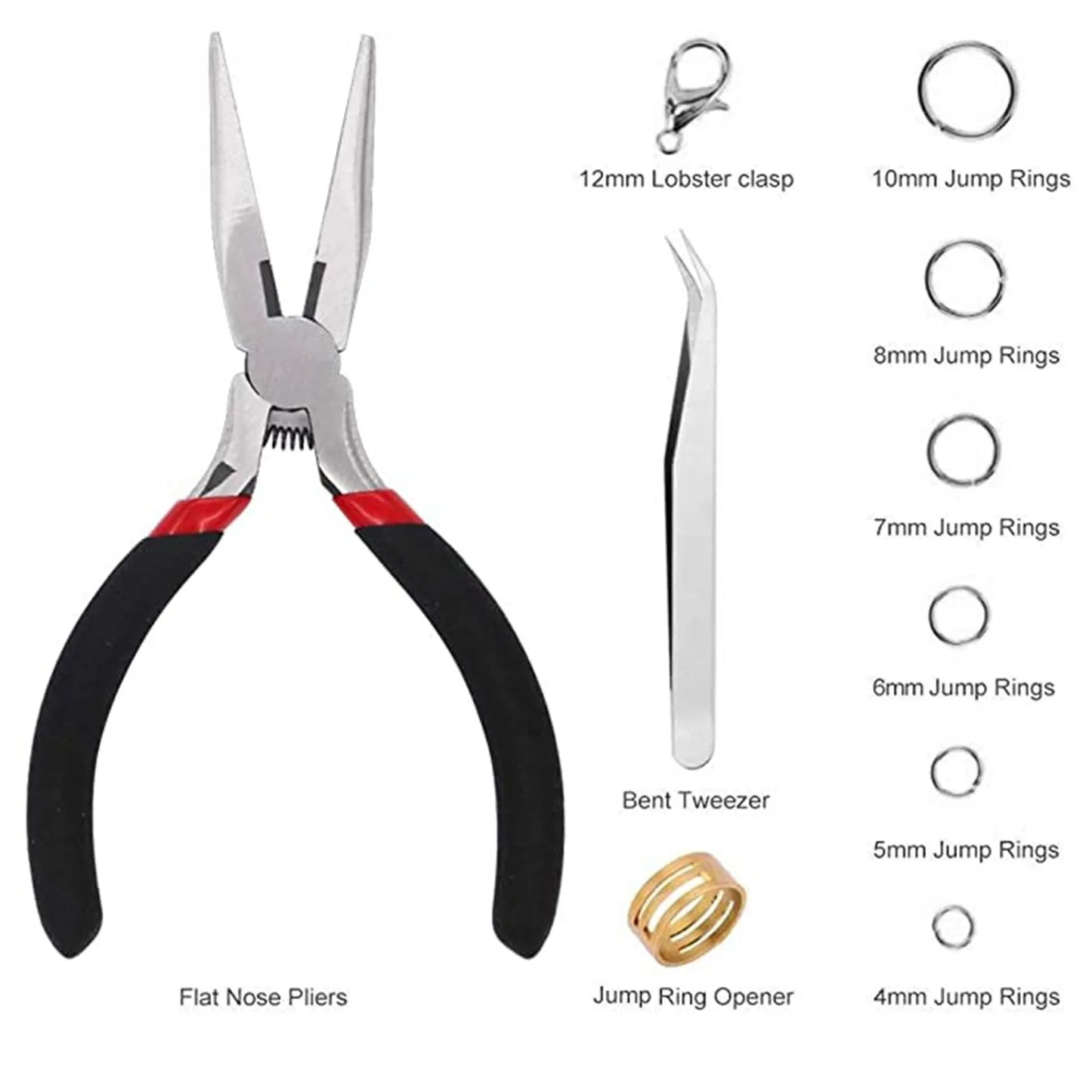 Alloy Accessories Jewelry Findings Set Repair Tools Lobster Clasp Open Jump Rings Earring Hooks for DIY Jewelry Making Supplies