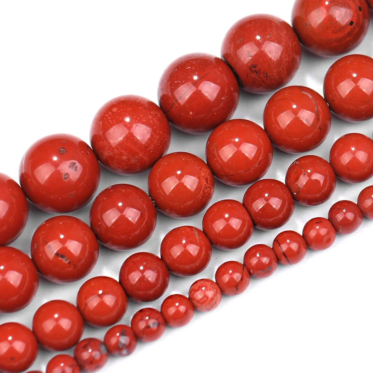 Natural Red Jasper Round Loose Beads  Strand 4 6 8 10 12MM Pick Size For Jewelry Making Bracelet Necklace Handmade Fait main per