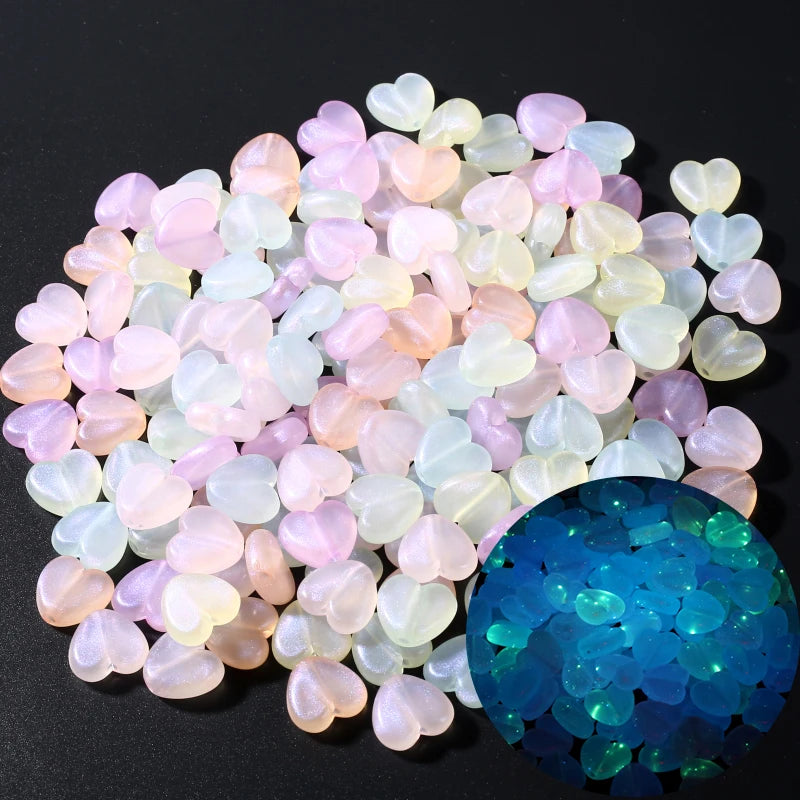 30Pcs Luminous Acrylic Beads 15mm Pentagram Loose Beads For Glow In The Dark Jewelry Making DIY Bracelet Necklace Earring