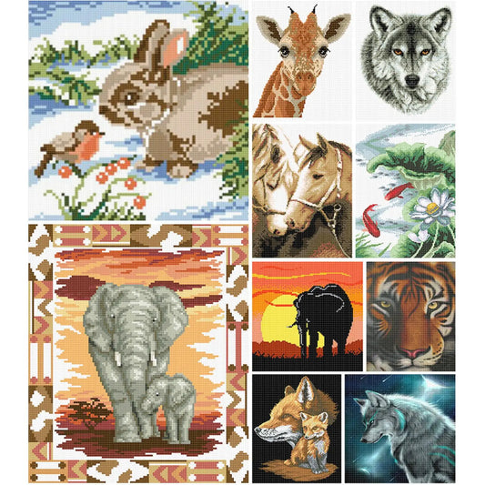 Partial Embroidery Bead Animal 9CT DIY Cross Stitch Kit for Living Room Bedroom