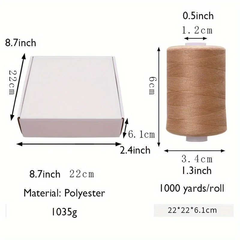 Sewing Thread 36 Polyester Thread for Sewing Machine,Hand Stitching, Quilting Set of 1000 yds Per Spool All Purpose