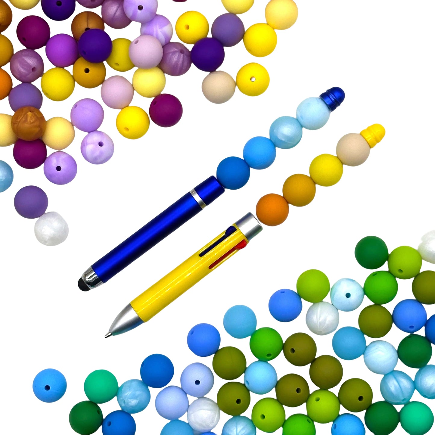 120pcs 15mm round silicone beads mixed focal beads silicone pen beads DIY handmade necklace  keychain beads jewelry beads