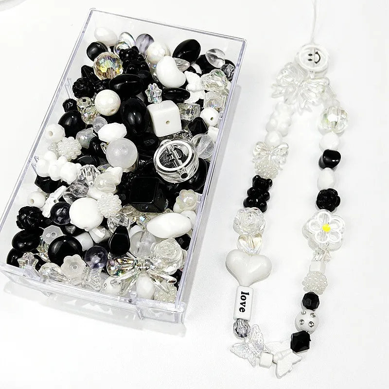 10/30g 8 Style Acrylic Beads Heart Bow Flower Loose Beads For DIY Handmade Phone Chain Bracelet Jewelry Making Accessories