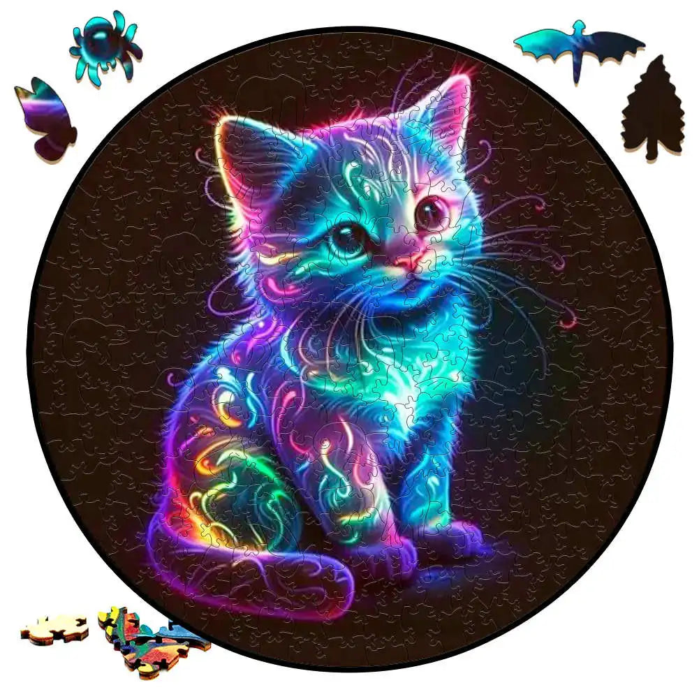 Animal Puzzle Wood Tiger Sailboat Cat Wooden Puzzles Medium Difficulty Jigsaws for Kids Adult Holiday Gifts Home Deco