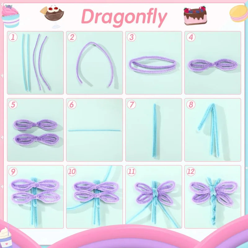 Creative Wires Chenille Wire Pipe Cleaners Colorful Chenille Stems DIY Plush Stem Wired Twist Stick Hair Strip Kid Handmade2027