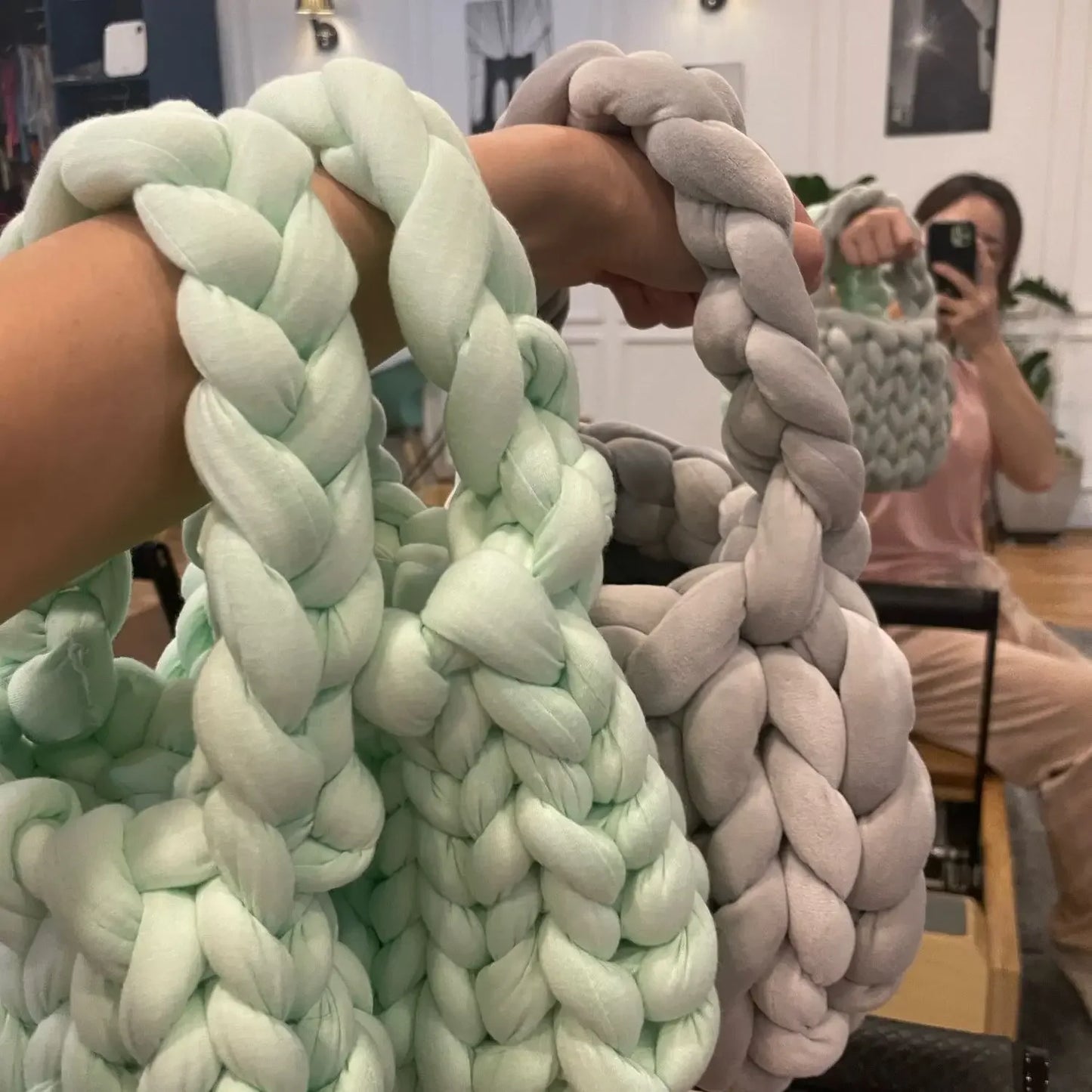 1KG 1000G Super Velvet Chunky Yarn Thick Bulky Giant Thread White Bag for Hand Knitting DIY Arm Soft Big Blanket Carpet 자이언트얀