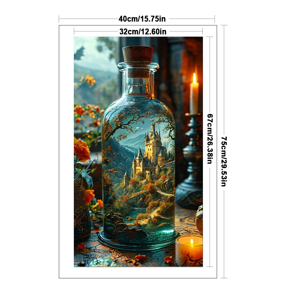 Castle Printed Cross Stitch Kit 40x75cm DIY 11CT Thread Art Needlework Decor