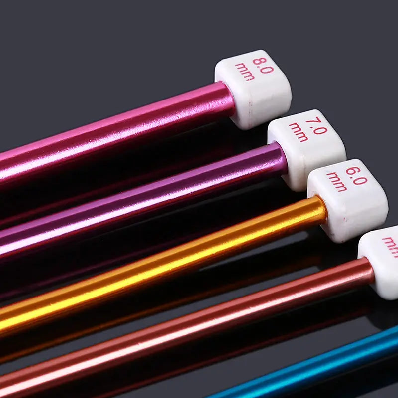 11Pcs/pack Colorful Iron 27cm Crochet Hooks Tunisian Afghan Knitting Needles Set Household Handmade Knitting Crochet Tool