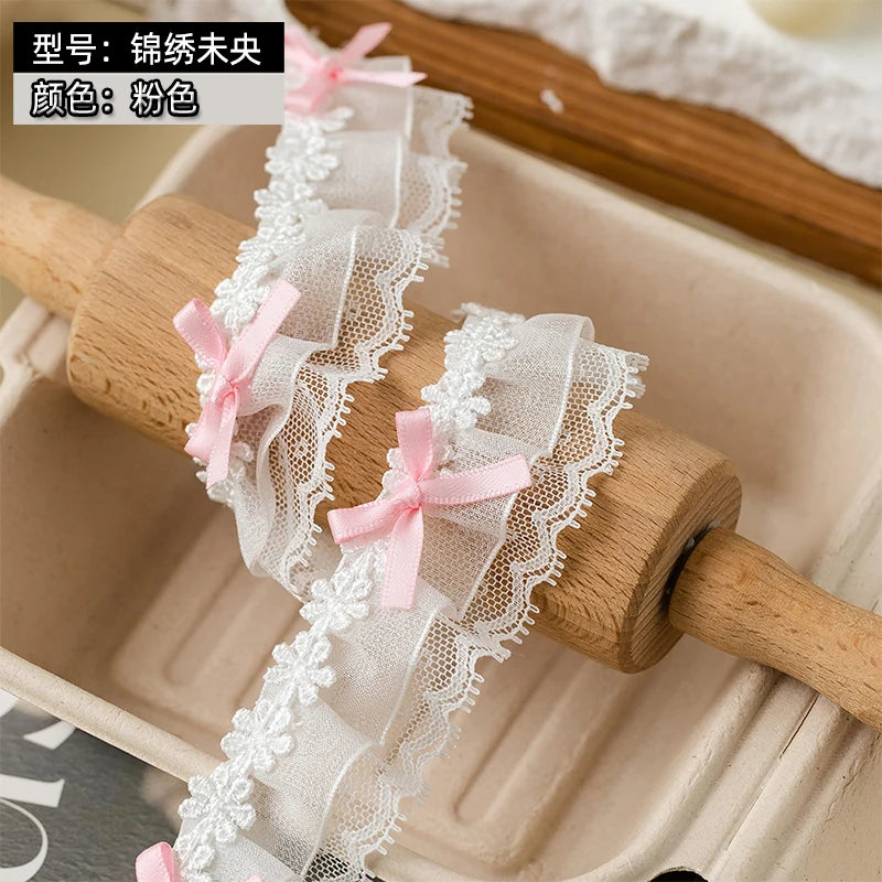 2Meters Bow Decorative Lace Trim Ribbons For Crafts Party Dress Sewing Diy Supplies Handmade Fabric Gift Wrapping Trimming Black