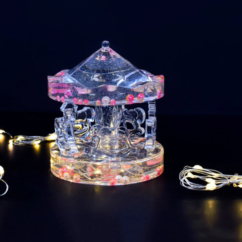 Epoxy Carousel Resin Mold Table Ornament Epoxy Resin Crafting Tools Home Living Room Bedroom Decorations Accessories