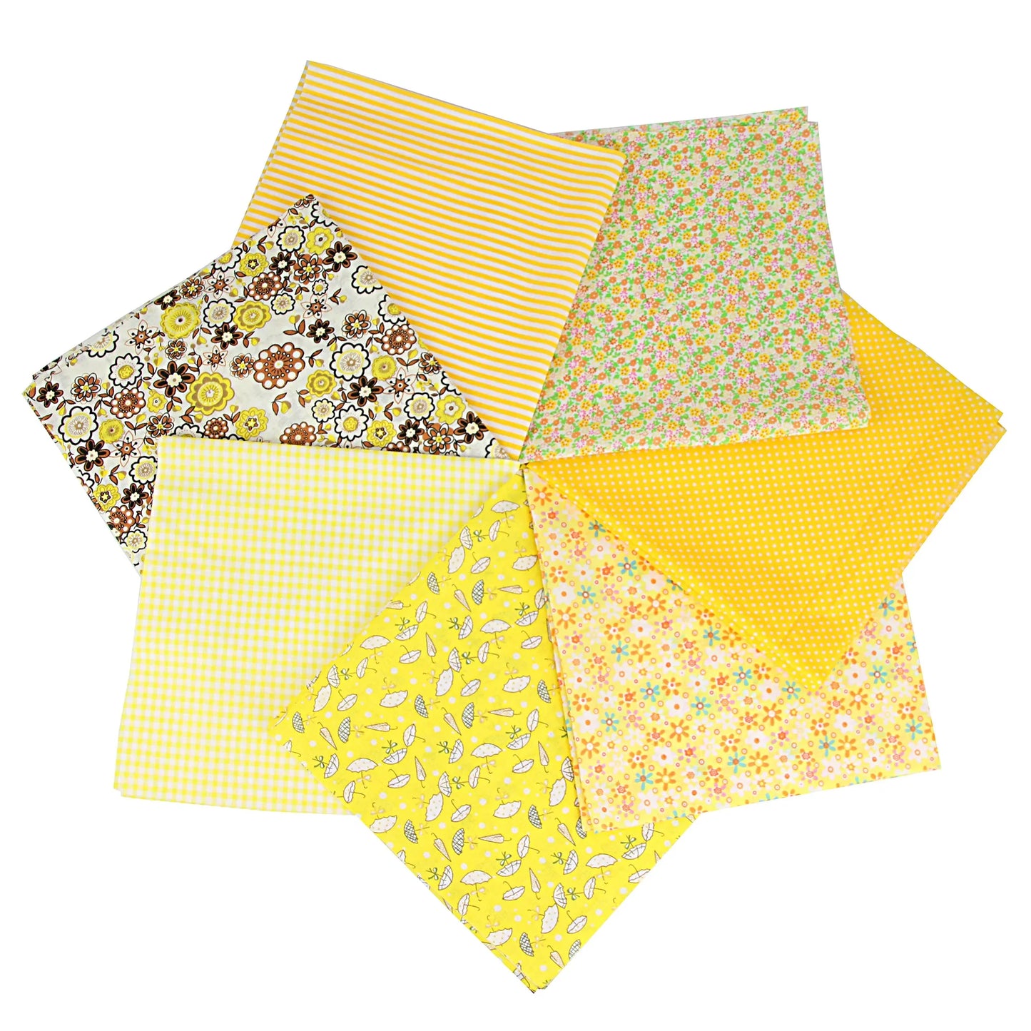 7PCS 25 x 25CM Squares Cotton Craft Fabric Cloths for DIY Bundle Patchwork Quilting Sewing Scrapbooking Artcraft