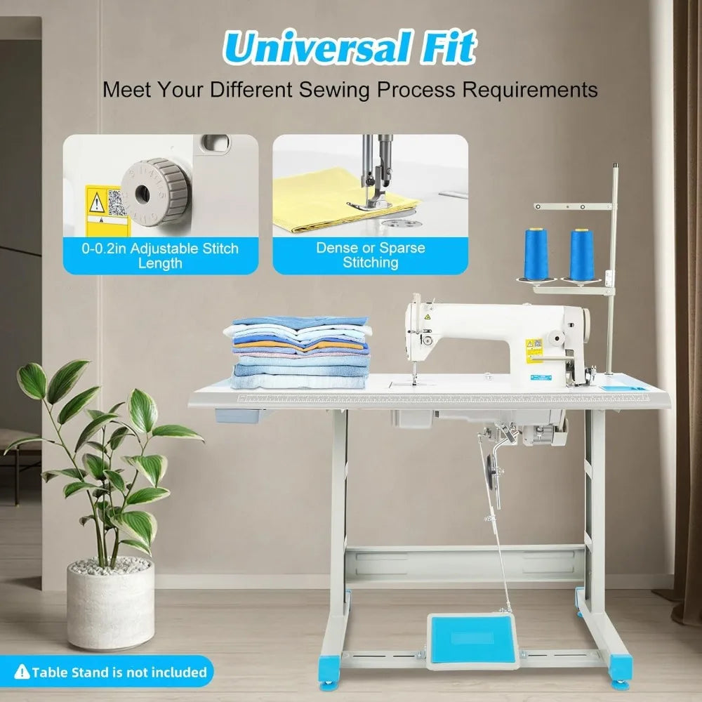 Sewing Machine with Multiple Needle Positions 110V 550W Thick Stuff Sewing Machine with Large Double-Thread Rotary Hook