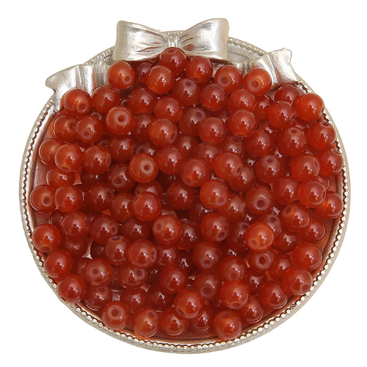 4/6/8/10mm Jelly Painted Glass Imitation Jade Round Beads - DIY Jewelry (Bracelet/Necklace) & Accessories 100/50/20pcs/Pack