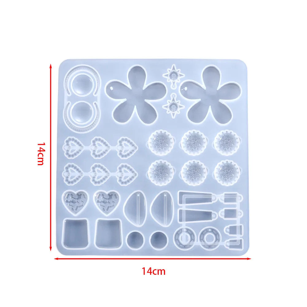 Earring Pendant Silicone Mold Epoxy Resin Jewelry Making Molds Heart Leaves Moon DIY Charms Pendant Mould Creative Jewelry Craft