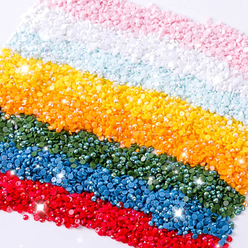 10000Pcs Round Drills Beads 20 Colors DIY Round Diamond Art Kit 5D Resin Diamond Diamond Painting Accessory