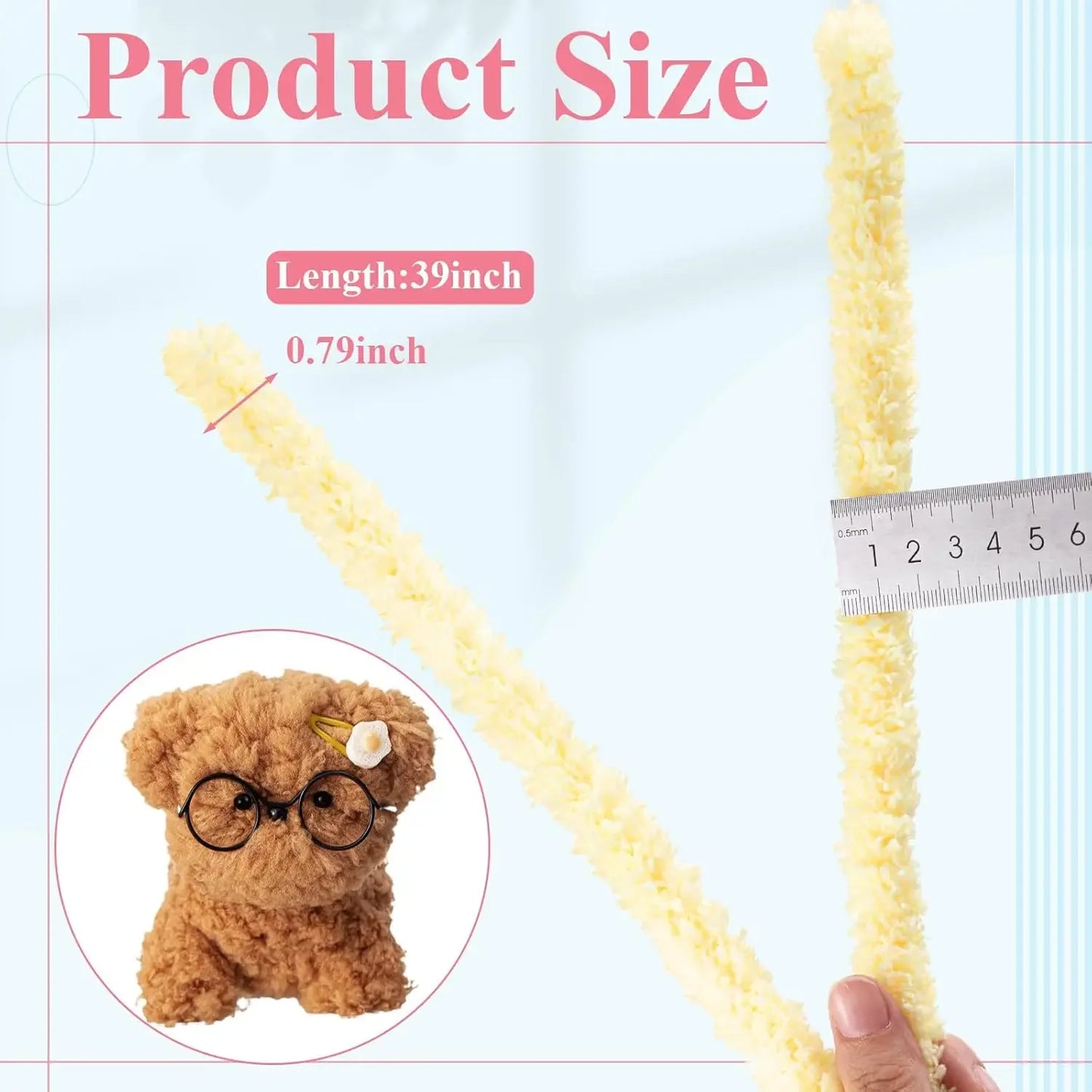 12 Pcs 39 Inches Jumbo Colorful Pipe Cleaners Bulk Coral Fleece Fur Thick Pipe Cleaners Chenille Stems Craft Supplies Gifts