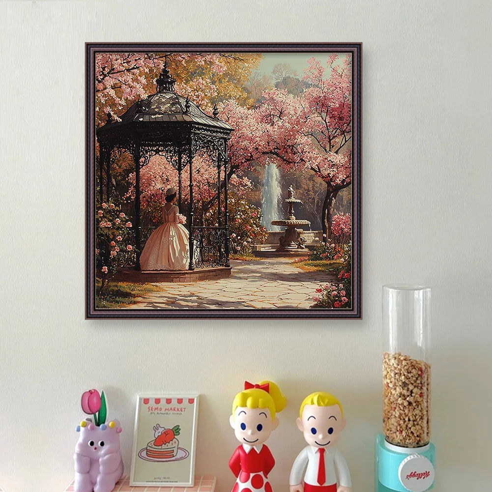 Full Embroidery Eco-cotton Thread 11CT Printed Girl Cross Stitch Kit Art 50x50cm