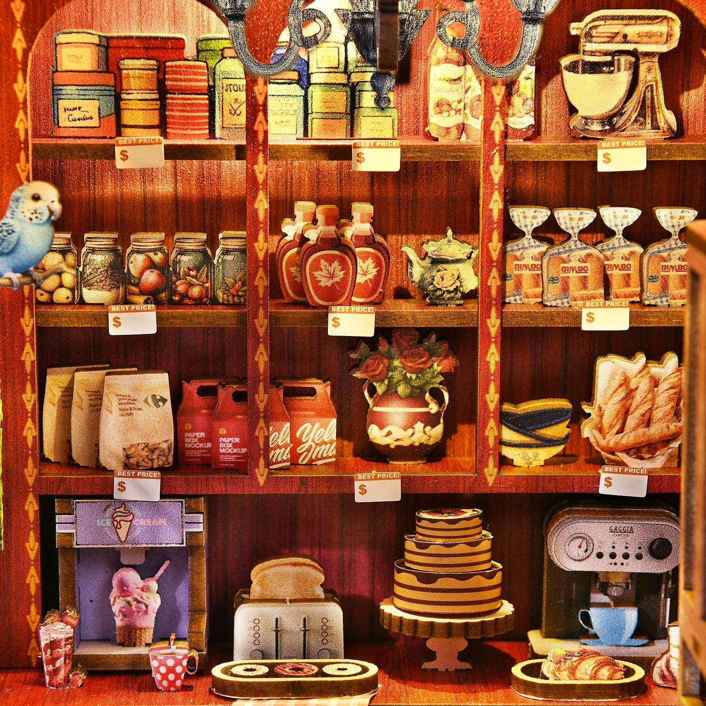 Book Nook Kit Candy Shop DIY 3D Wooden Puzzle Photo frame ornament Bookshelf Dollhouse Model Bookend Building Home Decoration