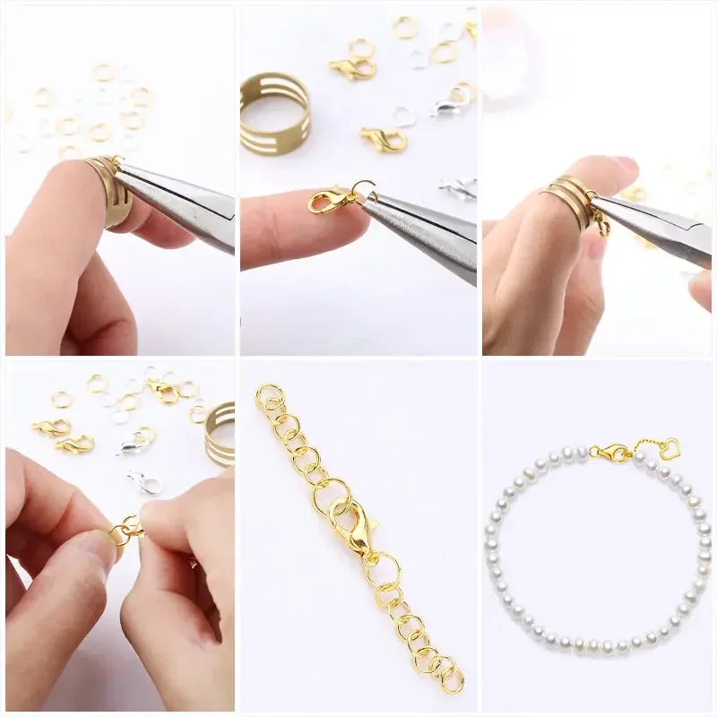 Zinc Alloy Open Jump Rings Lobster Clasps for DIY Bracelet Necklace Chain Accessories Making Supplies Jewelry Findings Kits