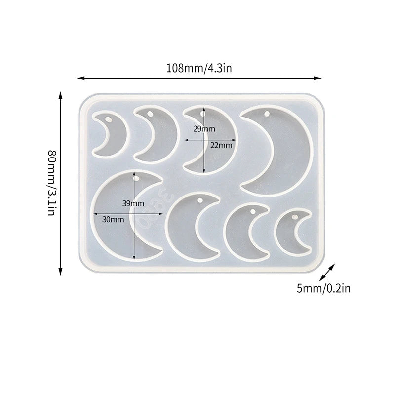 Geometric Earring Pendant Silicone Mold Round Epoxy Resin Mould For DIY Ornaments Keychain Necklace Charms Epoxy Resin Crafts