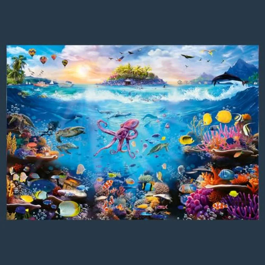 Dive into Underwater Paradise 13500 Jigsaw Puzzle Prime 78"x54" Large Jigsaw, Thick Cardboard, Colorful Ocean Bottom, Creative F