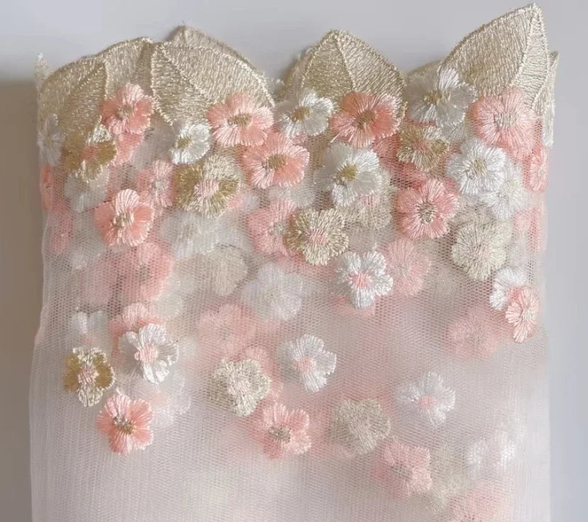 5Y-10Yard/Lot Handmade DIY Clothing Accessories Colorful Embroidery Lace Fabric Curtains Sofa Lace Trim 17cm RS202