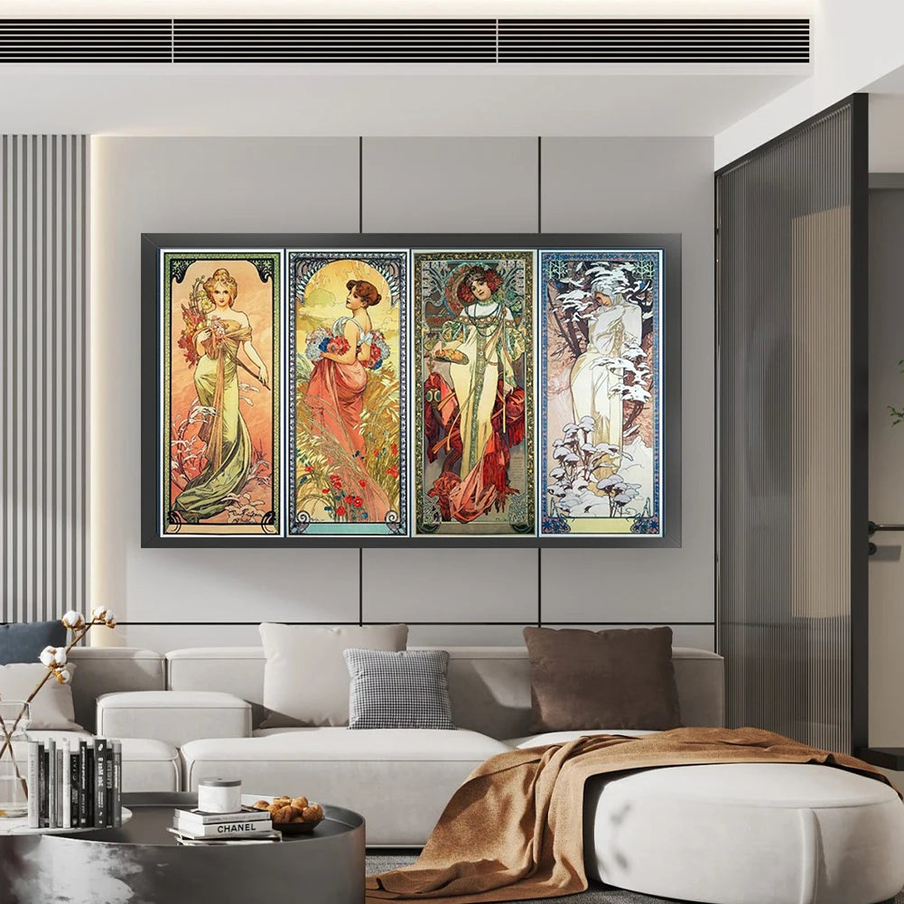 Goddess Cross Stitch Kit 90x50cm DIY 11CT Thread Art Needlework White Fabric