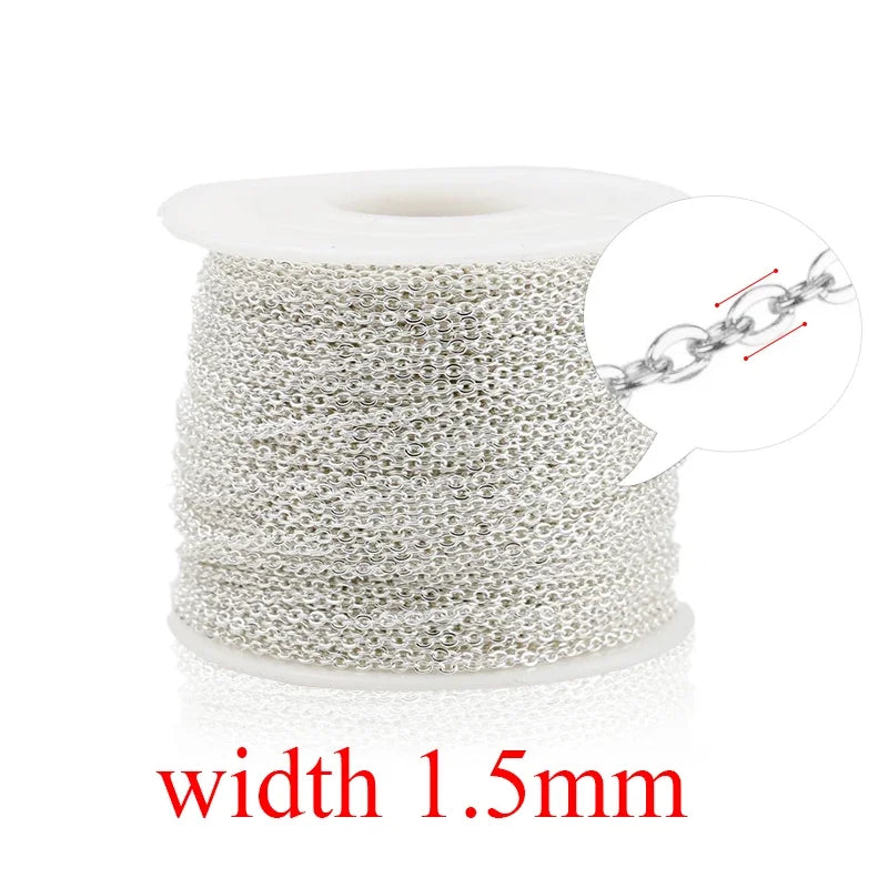 2m Stainless Steel Chain for Jewelry Making Supplies Cable Rose Gold Silver Chains Necklace for Diy Jewelry Findings Wholesale