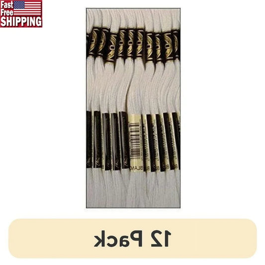 Six Strand Embroidery Floss 12 Pack 100% Cotton Washable Cross Stitch Thread 8.7 Yards