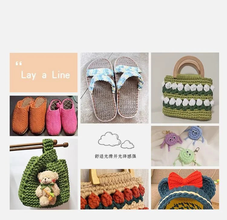 100g/pc Crocheting T Shirt Thick Soft Cloth Yarn for Hand Knitting Crochet Line Woven Handbag Blanket Thick Yarn Flat thread