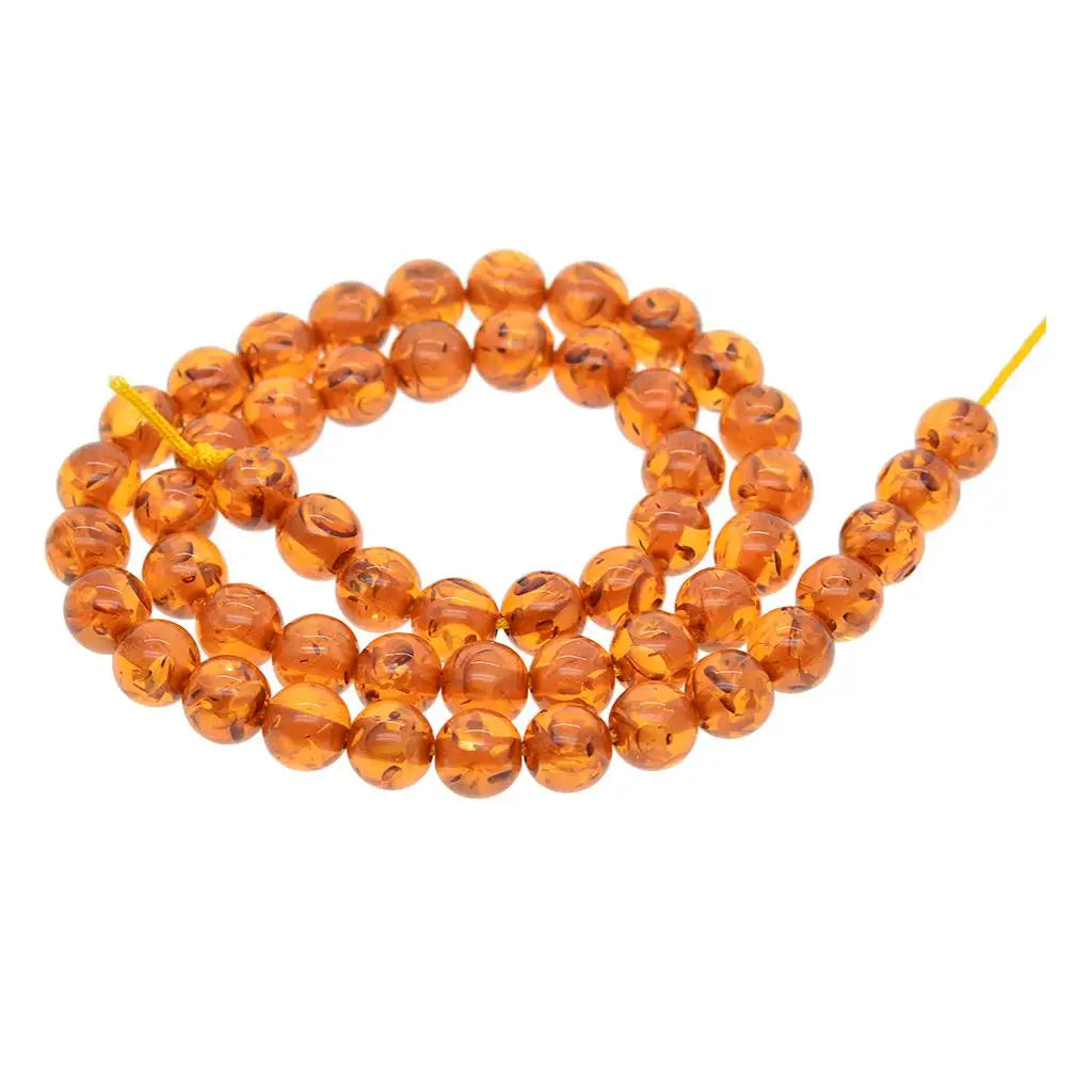 8mm Artificial Amber Beads for Jewelry Making DIY Findings Honey Brown
