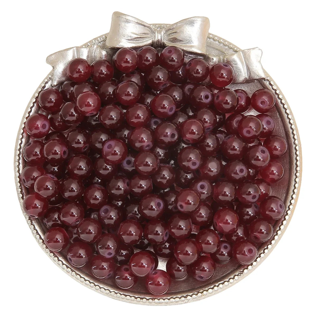 4/6/8/10mm Jelly Painted Glass Imitation Jade Round Beads - DIY Jewelry (Bracelet/Necklace) & Accessories 100/50/20pcs/Pack