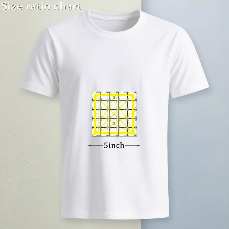 Quilting Rulers, Sewing Rulers, 4pcs Quilting Square Templates, Acrylic Rulers with Non - Slip Rings Sewing 3.5X3.5 5X5 6.55 10.5X10.5 Yellow, Pattern Making, Fabric Measuring, Smooth Edges, Durable Template, Measuring Templa
