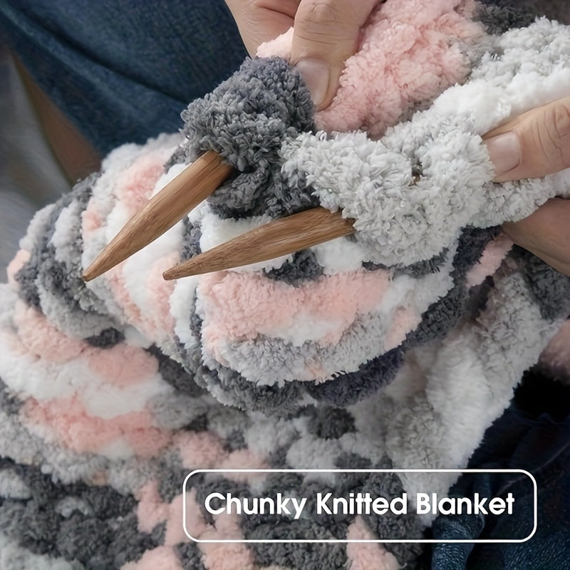 4pcs - 100% Polyester Chenille Yarn, Suitable for Crochet, Ultra-Thick Soft Fluffy Yarn, Thick Chenille Yarn for Hand Weaving, Mixed Pack of 2 Cream White + 2 Pink Beige Colors