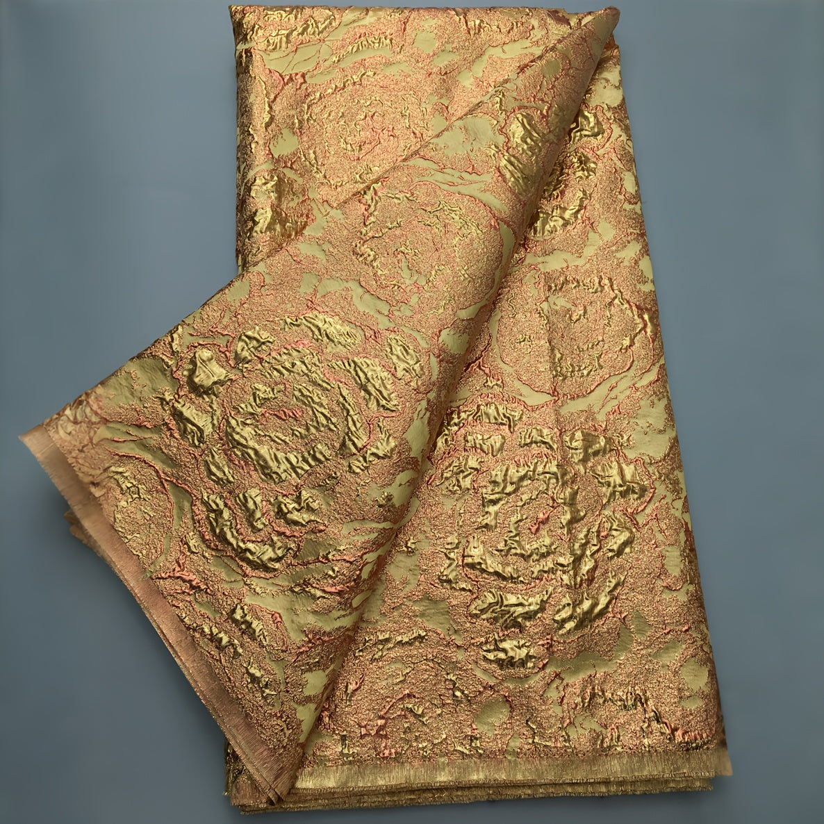 African 5 Yards/pc Gild Brocade Lace Fabric, Nigerian Jacquard Floral Pattern Lace Fabric, for Wedding/Daily/Party, Daily Wear Fabric, Formal Occasion Fabric, Luxury Lace, Elegant Lace, Premium Lace, Hand Wash Only, Embroider