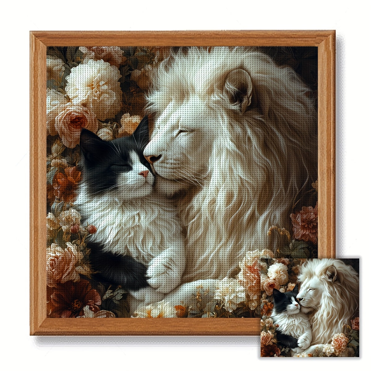 ZUOANLF 1set 40x40cm/15.7x15.7Inch DIY Cross Stitch Kit Frameless, Good friends, stamped cross stitch kits, Embroidery Set for Home Decor, Includes Patterned Fabric & Threads, Perfect for Living Room Entrance or Bedroom Decor