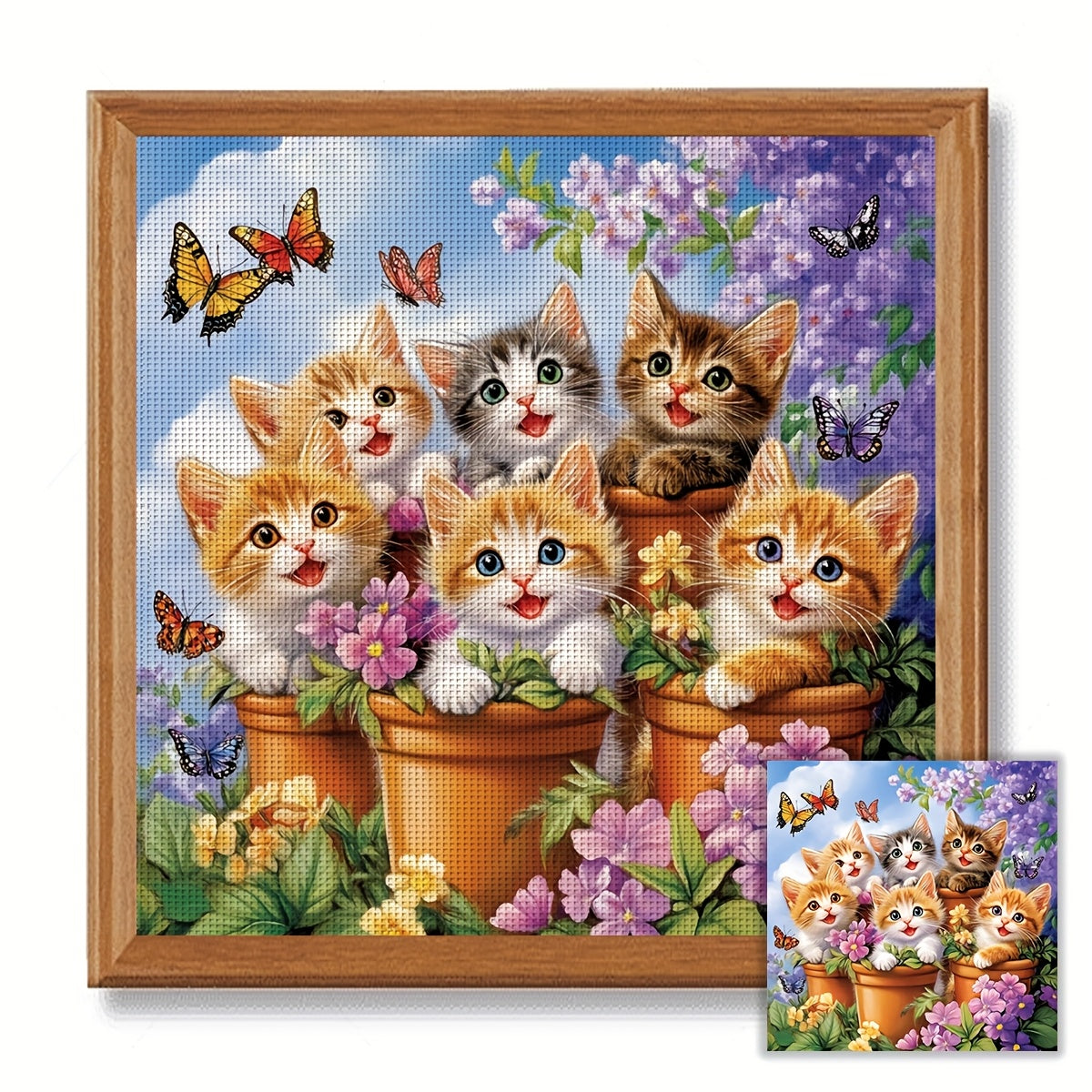 ZUOANLF 1set 40x40cm/15.7x15.7Inch DIY Cross Stitch Kit Frameless, stamped cross stitch kits, Embroidery Set for Home Decor, Includes Patterned Fabric & Threads, Perfect for Living Room Entrance or Bedroom Decoration and a Be