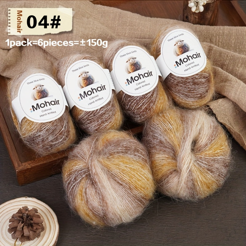 6-Pack, New Alpaca Wool, Colorful Alpaca Wool, Gradient Alpaca Wool, Colored Gradient Yarn, Knitted Sweater, Crochet Shawl, Handmade Knit Bundle