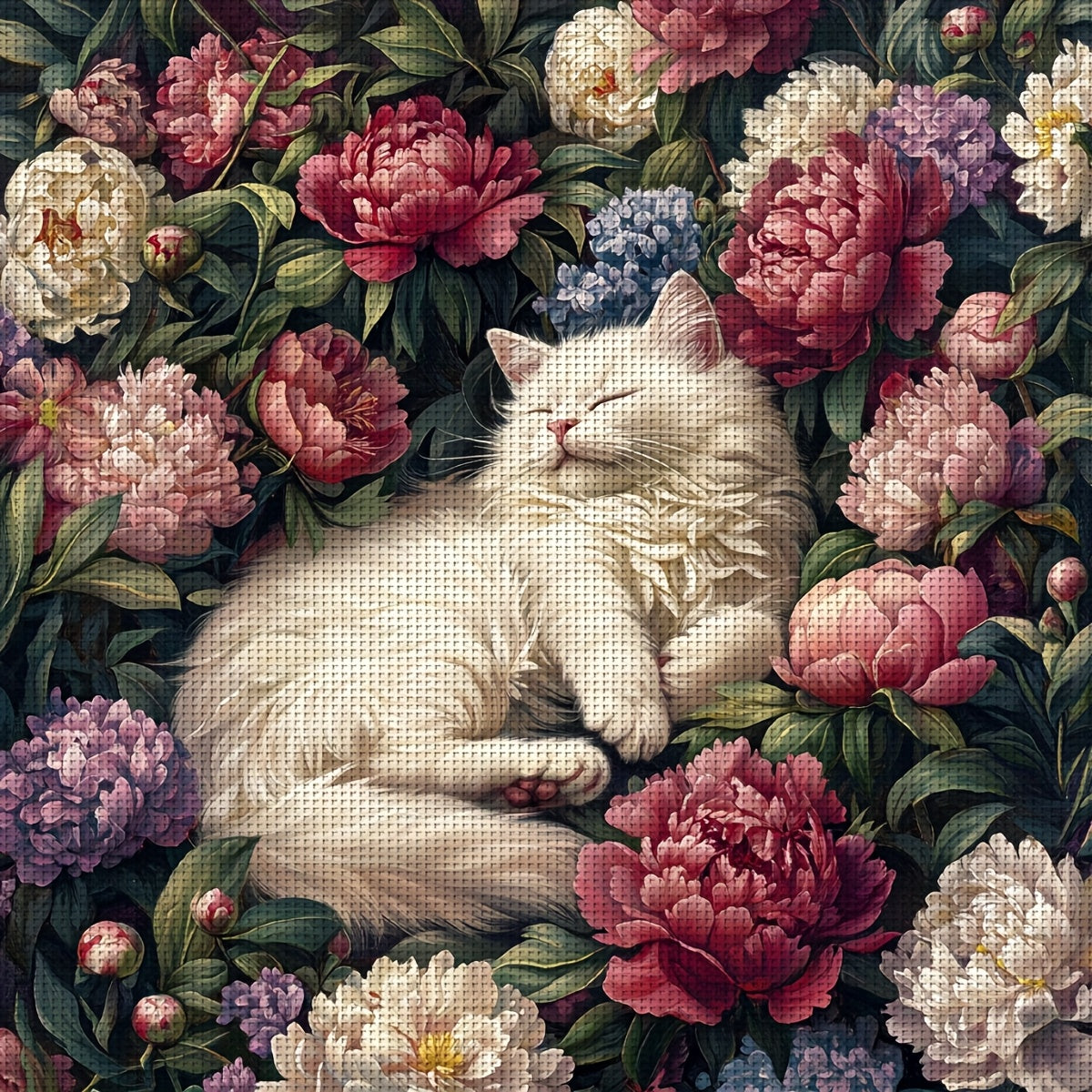 JOZYSH 1set 50x50cm/19. 7x19. 7Inch DIY Cross Stitch Kit Frameless, stamped cross stitch kits, Embroidery Set for Home Decor, Includes Patterned Fabric & Threads, Perfect for Living Room Entrance or Bedroom Decoration and a B
