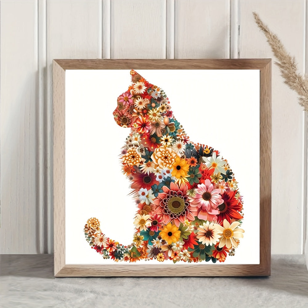 Cat Flower Theme Cross Stitch Kits DIY Part Bead Embroidery Adults Creative Handmade Home Decoration Gifts