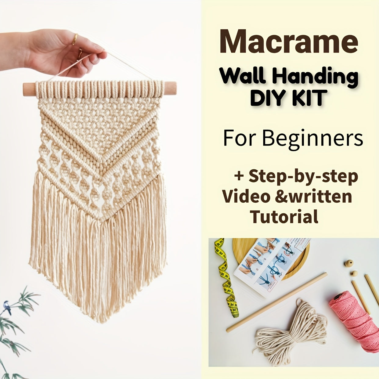 1set Handwoven Tassel Wall Hanging Kit DIY Craft Set Perfect for Home Decor Ideal for Beginners Great Gift for Family and Friends