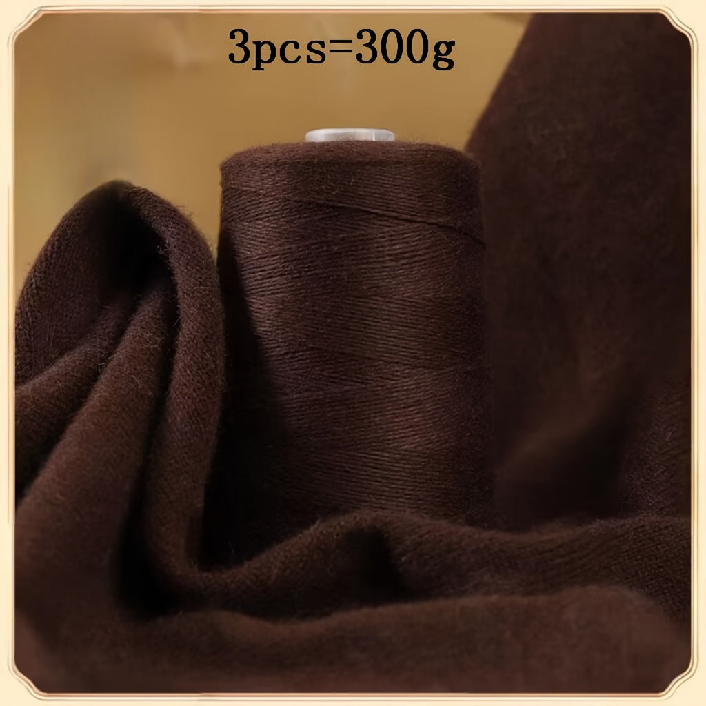 3pcs 300g 100% Cashmere Yarn - Ultra-Soft & Warm Lightweight Skeins for Knitting Hats, Scarves, Sweaters, Gloves - Luxury Craft Yarn in, Coffee, Gray, Brick Red, Beige, Blush, Navy, Camel, Chunky Yarn, Winter Craft Supplies,