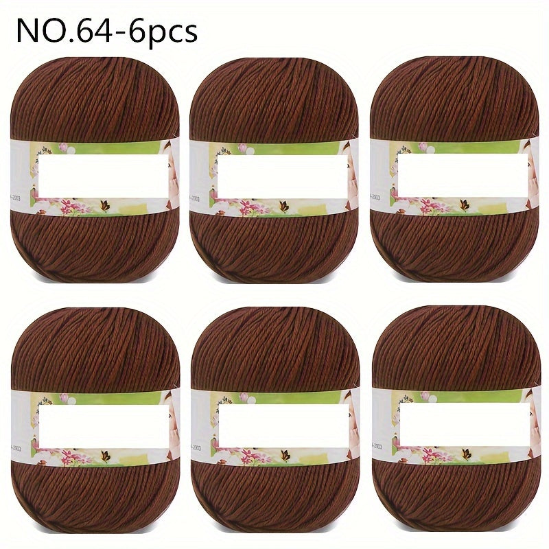 Luxurious 6pcs Soft & Warm Yarn - 10.58oz Each, 60% Silk, 30% Wool, 10% Cashmere Blend for DIY Knitting and Crocheting - Available in Multiple Colors, Chunky Yarn