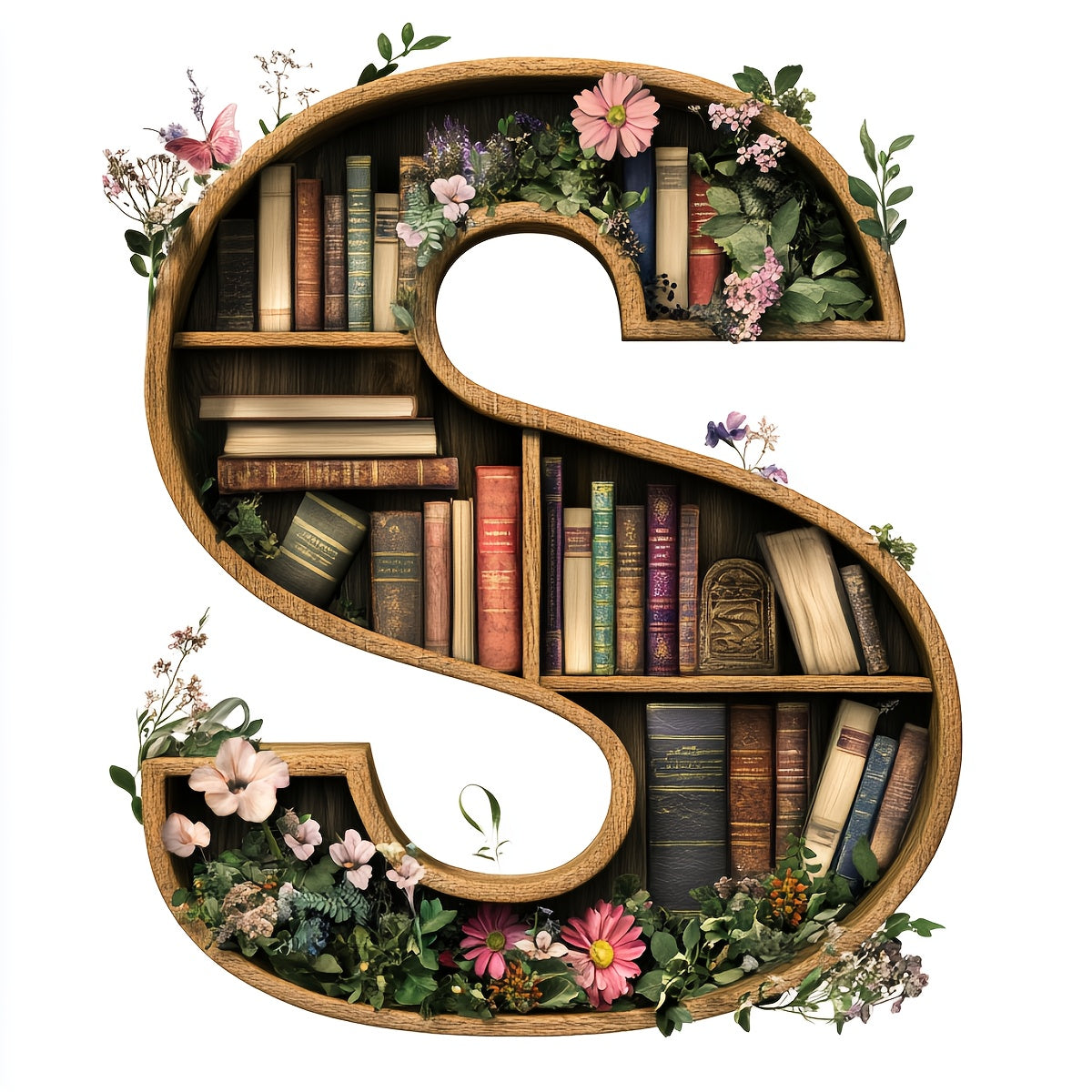 1pc JOZYSH Large Alphabet Cross Stitch DIY Kit with A-Z Letters, Numbers & Floral Frames - Complete Set with Pre-Printed Canvas, Needles, Threads, Instructions - 40x40cm/15.7x15.7in - Perfect for Home/Office Decor, Birthday/C