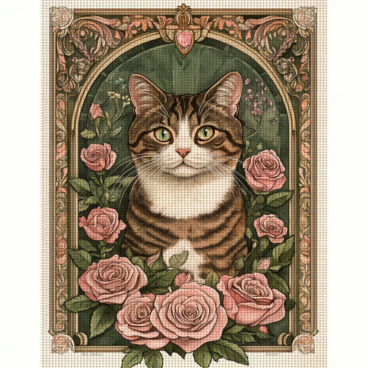 ZUOANLF 1set 40x50cm/15.7x19.7Inch DIY Cross Stitch Kit Frameless, stamped cross stitch kits, Embroidery Set for Home Decor, Includes Patterned Fabric & Threads, Perfect for Living Room Entrance or Bedroom Decoration and a Be