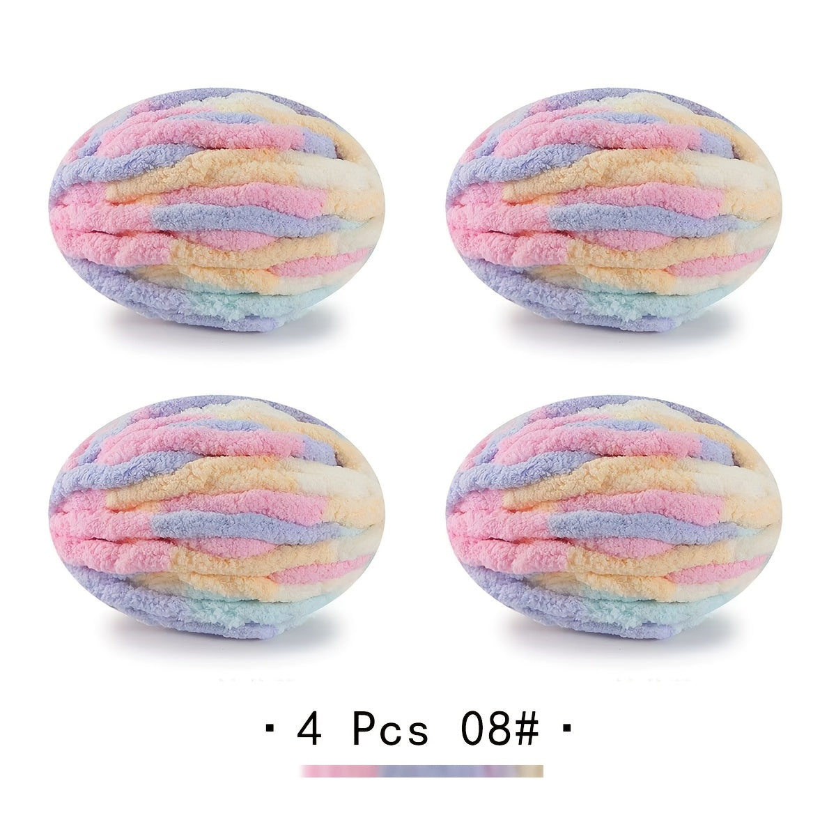 4 PSC BAYEXY Super Thick Knitting Yarn - Chunky Chenille Yarn for Handmade Blankets, All-Age Crafting Enthusiasts, 100% Polyester, Mixed Colors