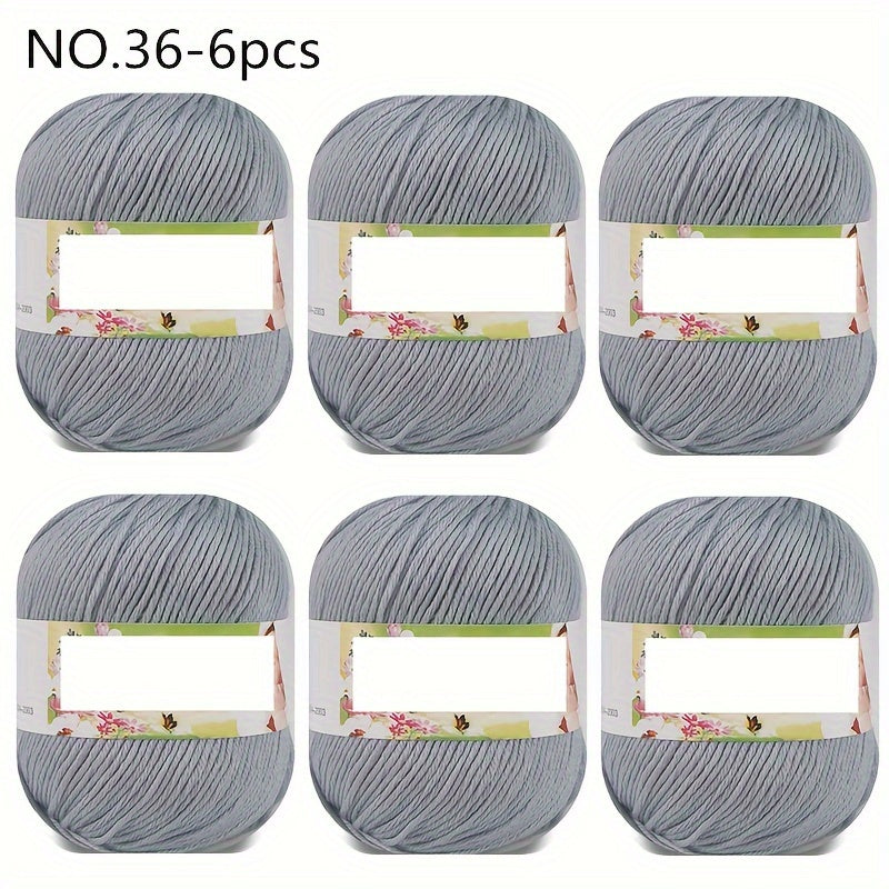 Luxurious 6pcs Soft & Warm Yarn - 10.58oz Each, 60% Silk, 30% Wool, 10% Cashmere Blend for DIY Knitting and Crocheting - Available in Multiple Colors, Chunky Yarn