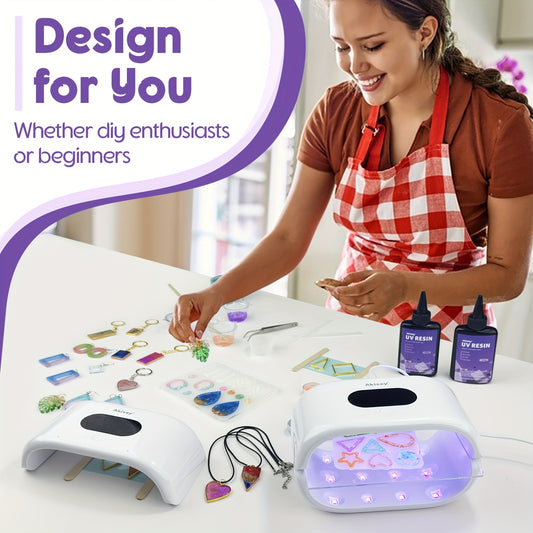 Jewelry Making Kit - Highly Clear Resin With Upgraded Lamp, Resin Accessories For Keychains, Jewelry