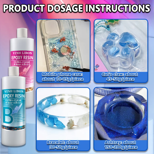 Beginner-Friendly! Ultra Clear Epoxy Resin All-in-One Kit (30.4 Fl Oz With Tools) | 1:1 Easy Mix, Fully Cures In 38H, Bubble-Free For Jewelry, Coating & Craft Projects
