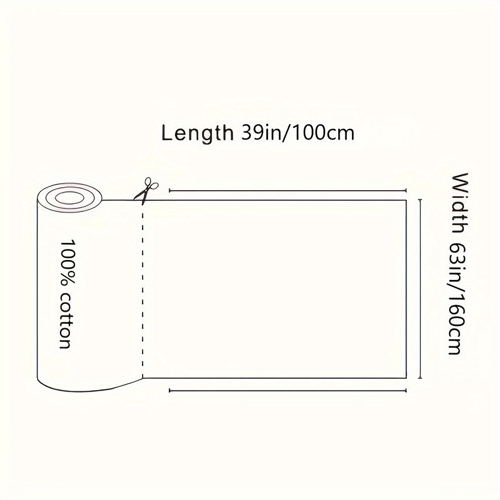 1pc Extra Long 39.4x63 Inches Large Roll - Pastel Floral fabric with Butterflies, Lilac, Violet, Orange, Yellow, Green, Purple, Pink, White - Pre-Cut Crafting Cloth for DIY Sewing Projects, Cushion Covers, Tablecloths, Curtai